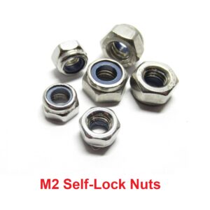 25 PCs M2 Stainless Steel Self-Lock Nuts