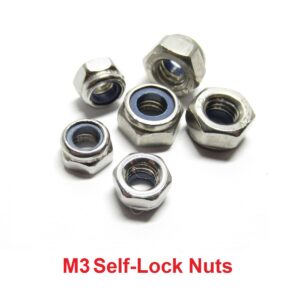 25 PCs M3 Stainless Steel Self-Lock Nuts