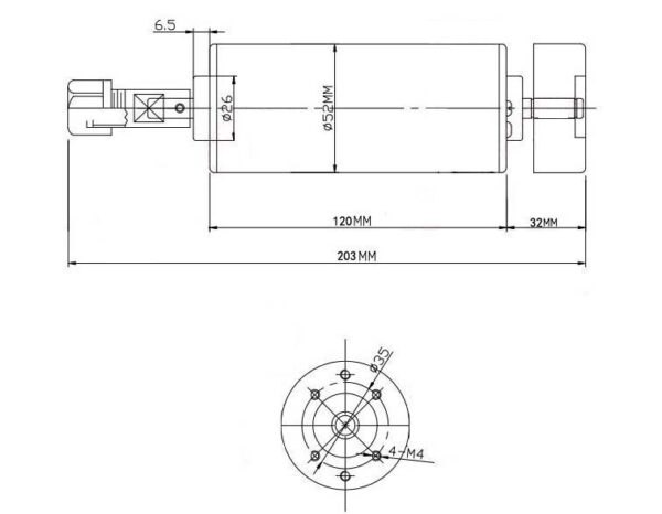 Spindle Motor Air-Cooling - 500W ER11 - Image 2