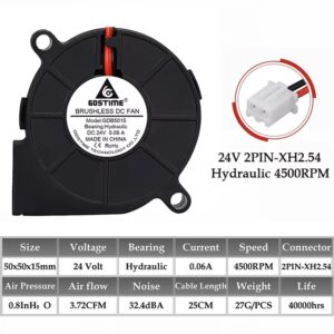24V 5015 Hydraulic Bearing Mid-RPM Turbo Cooling Fan