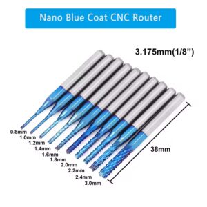 CNC Router Blue Nano Coated Bits 10 PCs Kit